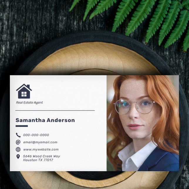 Benutzerdefiniertes Foto - Real Anwesen Agent Visitenkarte (Custom Photo - Real Estate Agent Business Card)