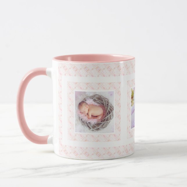 Benutzerdefiniertes Foto Rosa Muster Mutter-Tag-Ma Tasse (Links)