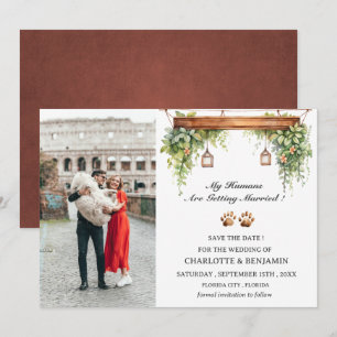 Benutzerdefiniertes Foto Rustikaler Hund Save The Date