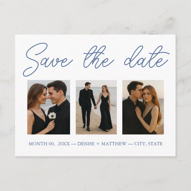 Benutzerdefiniertes Foto Save the Date Postkarte (Vorderseite)