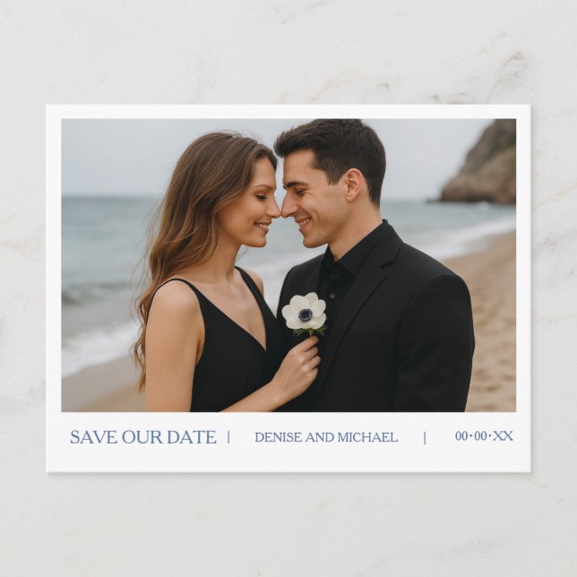 Benutzerdefiniertes Foto Save the Date Postkarte (Vorderseite)