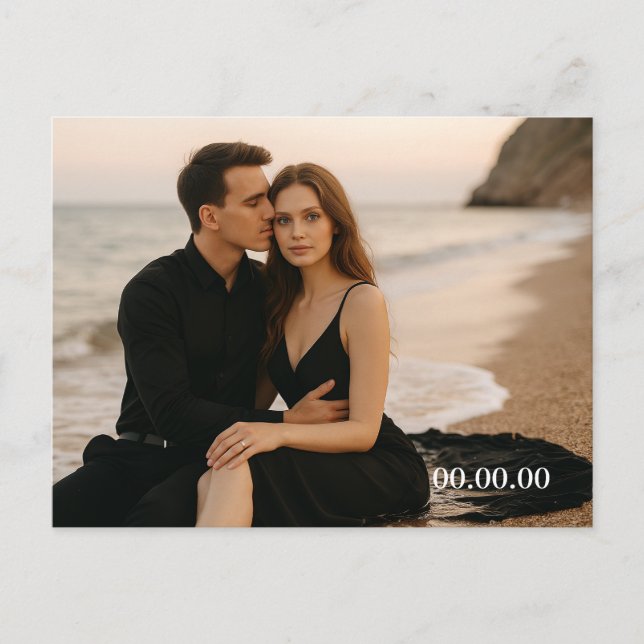 Benutzerdefiniertes Foto Save the Date Postkarte (Vorderseite)