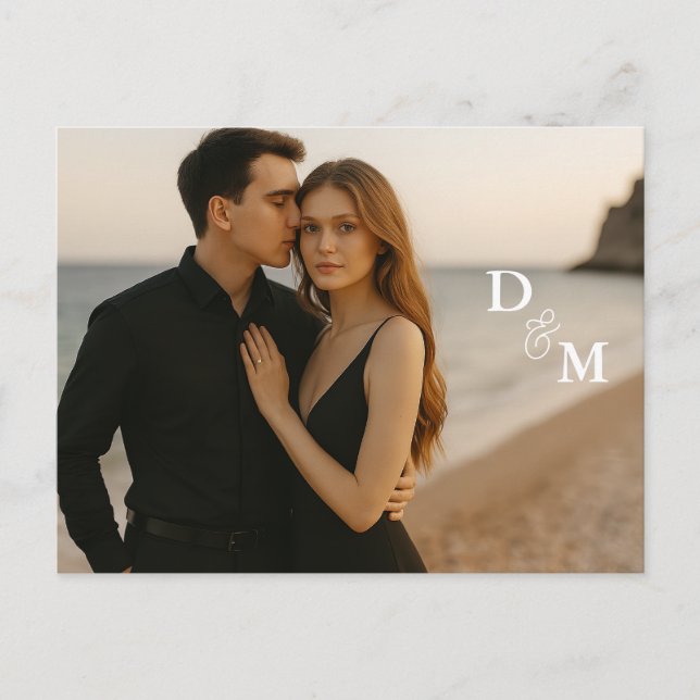 Benutzerdefiniertes Foto Save the Date Postkarte (Vorderseite)