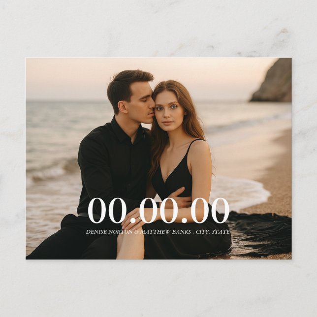 Benutzerdefiniertes Foto Save the Date Postkarte (Vorderseite)