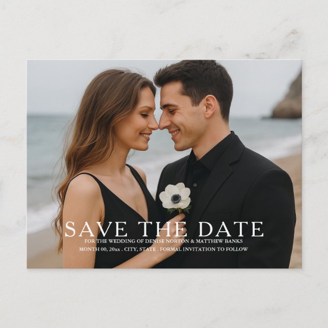 Benutzerdefiniertes Foto Save the Date Postkarte (Vorderseite)