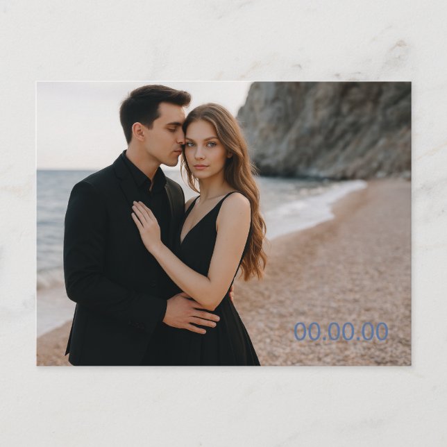 Benutzerdefiniertes Foto Save the Date Postkarte (Vorderseite)