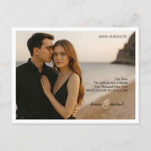 Benutzerdefiniertes Foto Save the Date Postkarte