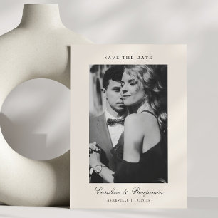 Benutzerdefiniertes Foto-Script QR Elfenbein Elega Save The Date