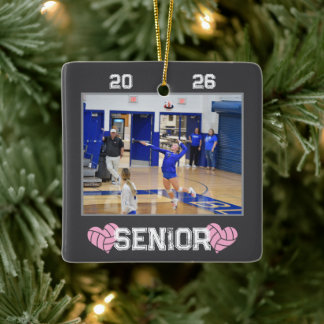 Benutzerdefiniertes Foto Senior Year Volleyball Keramikornament