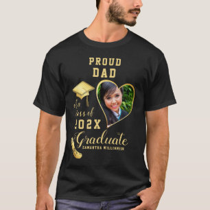 Benutzerdefiniertes Foto Stolz Papa Abschlussjahrg T-Shirt