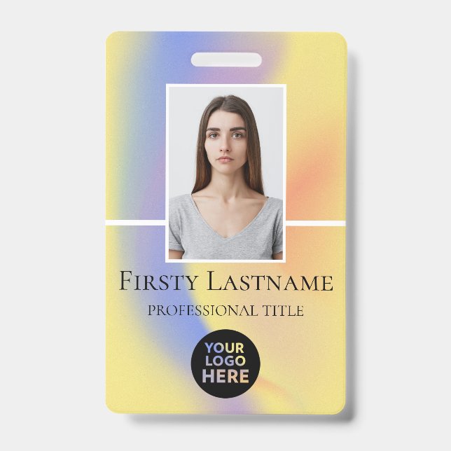 Benutzerdefiniertes Foto, Strichcode, Logo, Name Ausweis (Vorderseite)