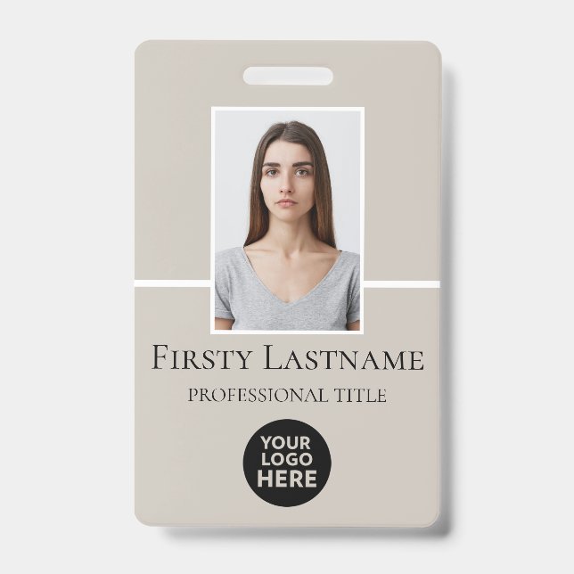 Benutzerdefiniertes Foto, Strichcode, Logo, Name Ausweis (Vorderseite)