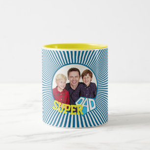 Benutzerdefiniertes Foto Super Vater Comic Zweifarbige Tasse