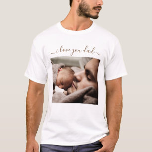 Benutzerdefiniertes Foto-Text Ich liebe dich Papa T-Shirt