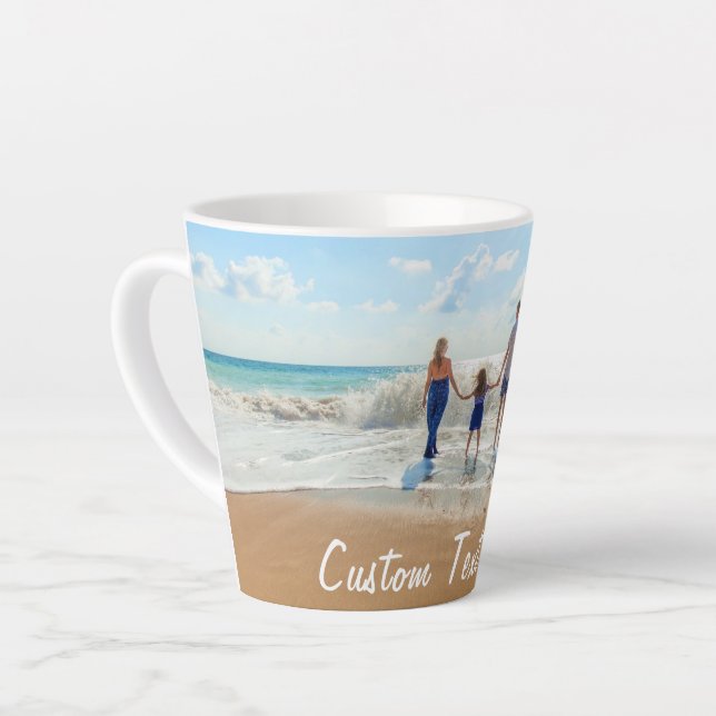 Benutzerdefiniertes Foto Text Latte Tasse Ihr Foto (Linke Ecke)