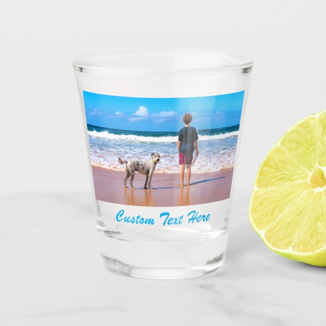 Benutzerdefiniertes Foto-Text-Shootglas-Geschenk m Schnapsglas (Vorderseite)