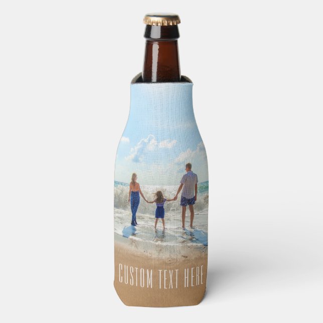 Benutzerdefiniertes Foto Textflasche Cooler Ihr Fo Flaschenkühler (Flaschenvorderseite)