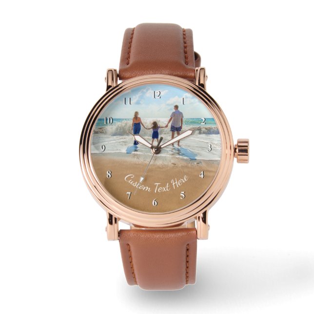 Benutzerdefiniertes Foto-Übersichtsgeschenk mit Ih Armbanduhr (Vorderseite)