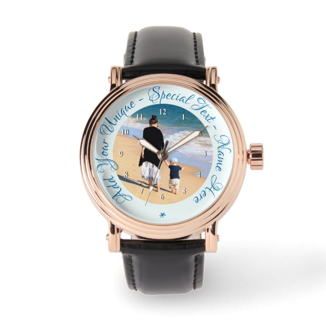 Benutzerdefiniertes Foto-Übersichtsgeschenk mit Ih Armbanduhr (Vorderseite)