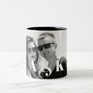 Benutzerdefiniertes Foto und große monogrammatisch Zweifarbige Tasse