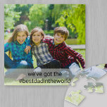 Benutzerdefiniertes Foto und Hashtag Bester Vater<br><div class="desc">Fügen Sie Ihren eigenen Hashtag zu diesem maßgeschneiderten Foto-Puzzle für den besten Vater der Welt hinzu. Die Fotovorlage ist für Sie Set, um Ihr eigenes Foto hinzuzufügen und Sie können auch das Texteüberlagern bearbeiten. Der Beispieltext lautet "Wir haben die #bestdadintheworld got", die Sie nach Belieben behalten oder bearbeiten können. Der...</div>