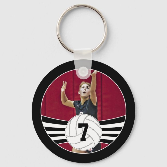 Benutzerdefiniertes Foto und Jersey Nummer Volleyb Schlüsselanhänger (Vorderseite)