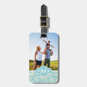 Benutzerdefiniertes Foto- und Monogramm-Prüfmuster Gepäckanhänger
