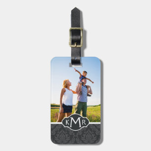 Benutzerdefiniertes Foto- und Monogramm-Prüfmuster Gepäckanhänger