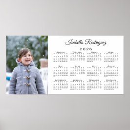 Benutzerdefiniertes Foto und Name 2026-Kalender Poster