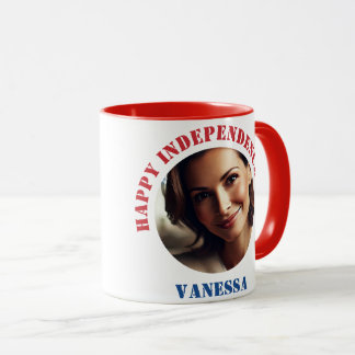 Benutzerdefiniertes Foto und Name 4. Juli Tasse
