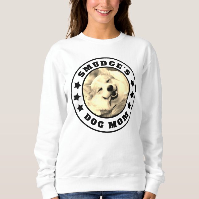 Benutzerdefiniertes Foto und Name der Hunde-Mama Sweatshirt (Vorderseite)