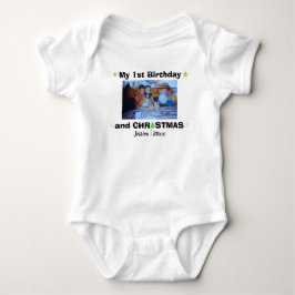 Benutzerdefiniertes Foto und Name Mein 1. Geburtst Baby Strampler