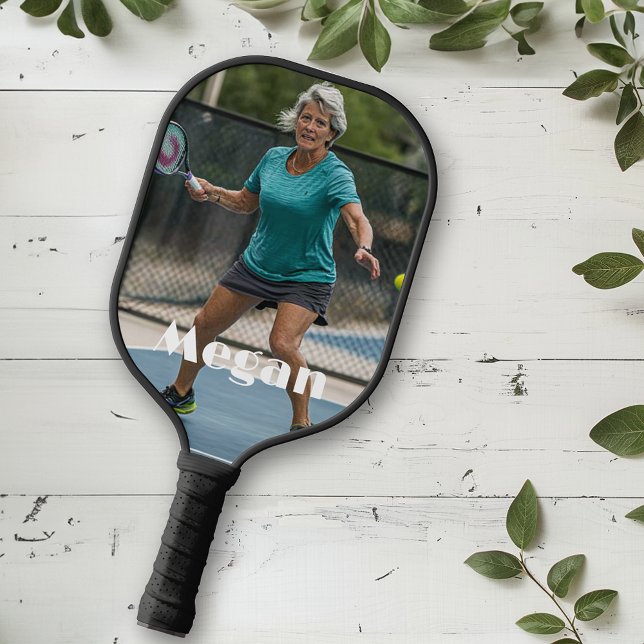 Benutzerdefiniertes Foto und Name Monogramm Pickleball Schläger (Von Creator hochgeladen)