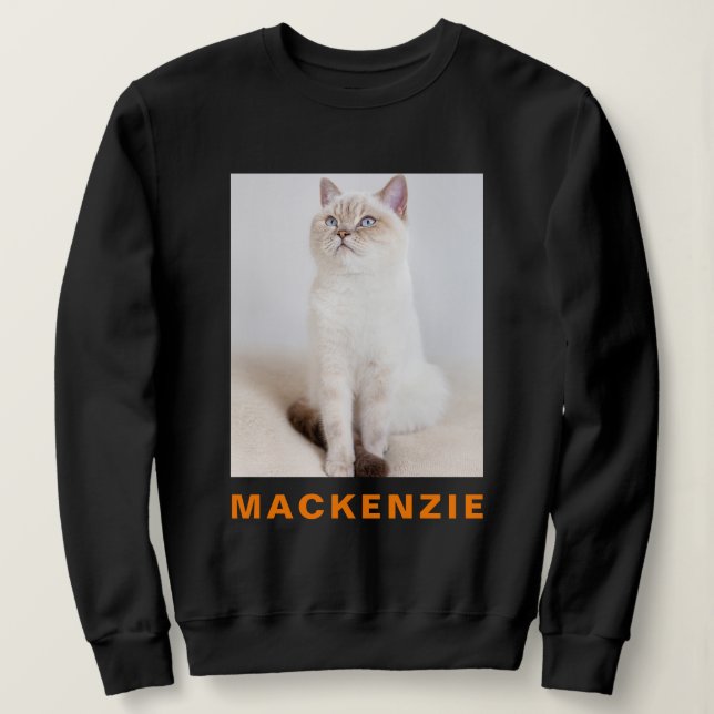 Benutzerdefiniertes Foto und Name Personalisiert F Sweatshirt (Design vorne)