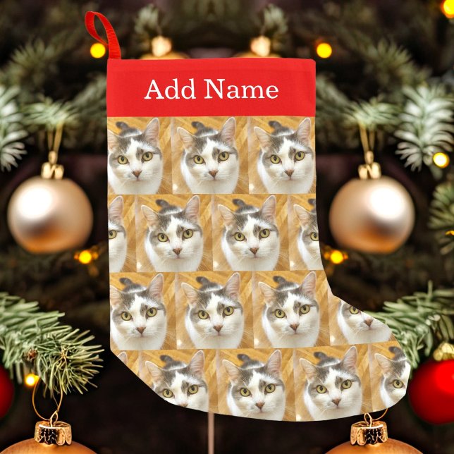 Benutzerdefiniertes Foto und Name Personalisiert Kleiner Weihnachtsstrumpf (Von Creator hochgeladen)