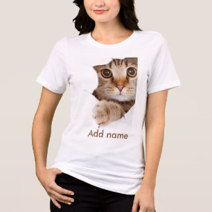 Benutzerdefiniertes Foto und Name personalisiert Tri-Blend Shirt