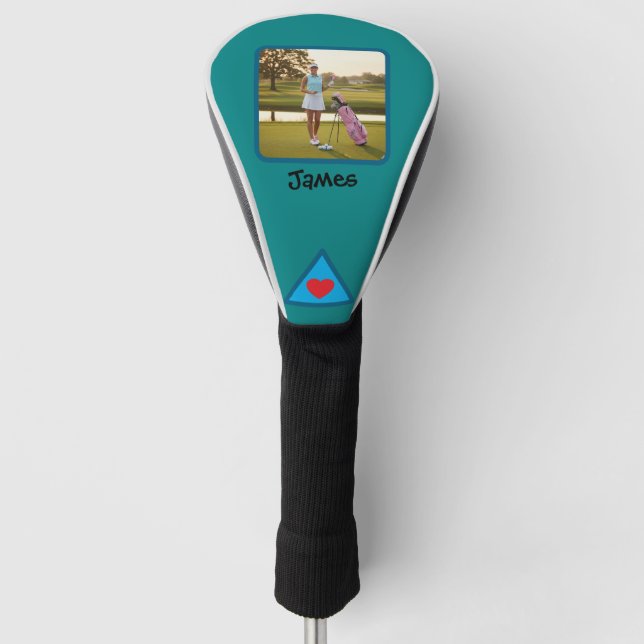 Benutzerdefiniertes Foto und Name Personalisierte  Golf Headcover (Vorderseite)