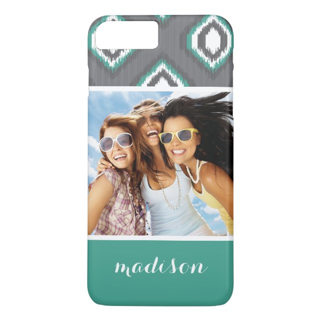 Benutzerdefiniertes Foto- und Namensgeometrisches  Case-Mate iPhone Hülle (Rückseite)