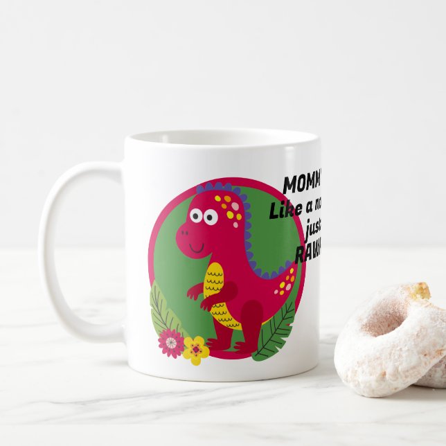 Benutzerdefiniertes Foto und Personalisierter Dino Kaffeetasse (Mit Donut)