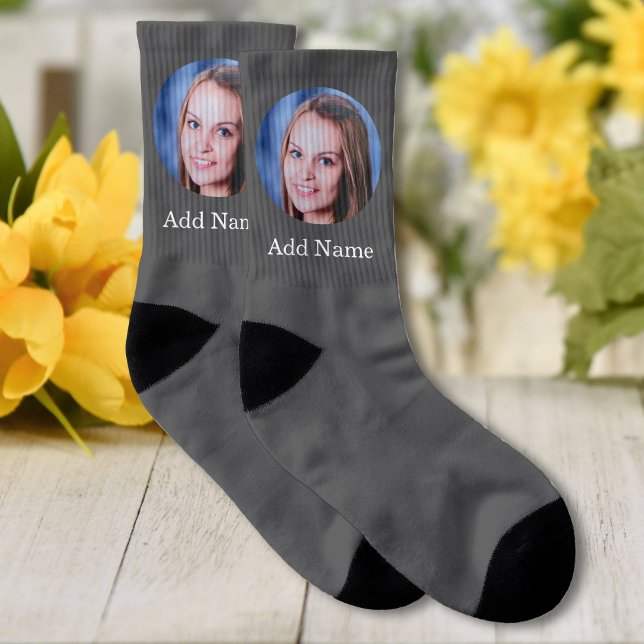 Benutzerdefiniertes Foto und Personalisierter Name Socken (Von Creator hochgeladen)
