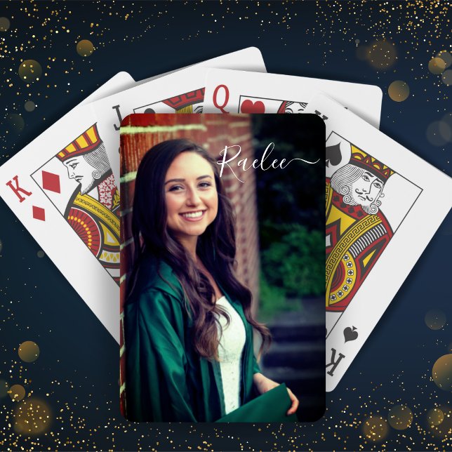 Benutzerdefiniertes Foto und Personalisierter Name Spielkarten (Custom Photo and Name Personalized Playing Cards - Add Name and Favorite Photo!)