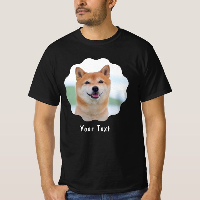 Benutzerdefiniertes Foto und Personalisierter schw T-Shirt (Vorderseite)
