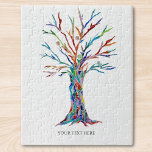 Benutzerdefiniertes Foto und Personalisierter Text<br><div class="desc">Dieses stilvolle Puzzle ist mit einem niederbogenfarbenen Mosaikbaum geschmückt. Passen Sie es mit einem Namen oder einem inspirierenden Zitat an. Original Mosaik © Michele Davies.</div>