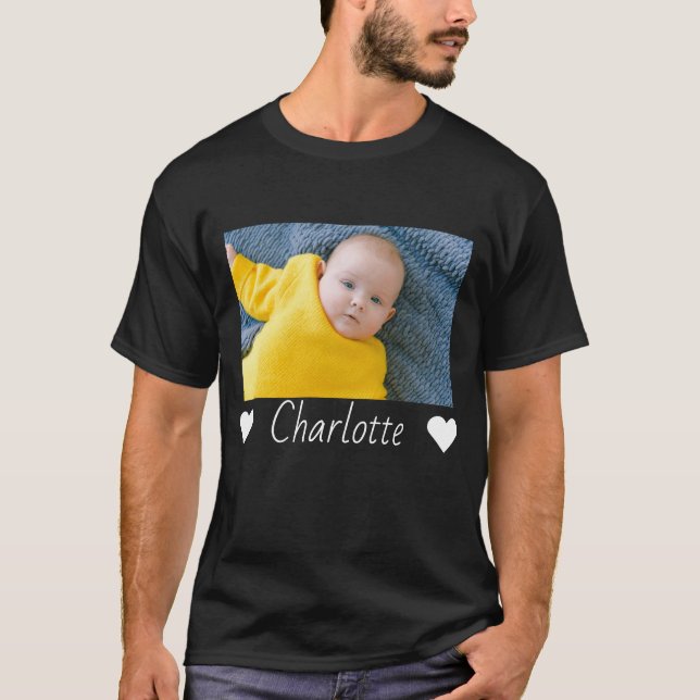 Benutzerdefiniertes Foto und Personalisierter Text T-Shirt (Vorderseite)