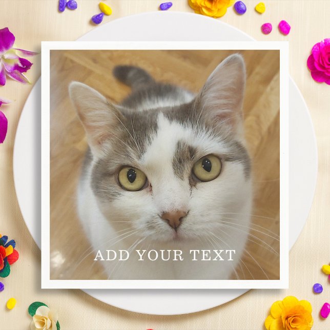 Benutzerdefiniertes Foto und Personalisiertes Text Serviette (Von Creator hochgeladen)