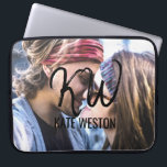 Benutzerdefiniertes Foto und Pinselskriptmonogramm Laptopschutzhülle<br><div class="desc">Dieses Stück ist ein personalisiertes, modernes und selbst angepasstes Design. Es verfügt über ein Foto, das der Kunde durch seine eigenen Foto- und Pinselskriptinitialen ersetzt. Dieser Ausdruck wird den persönlichen Stil eines Mannes oder einer Frau sicherlich verstärken und ihn bzw. sie in Mode und mutig machen. Dieses spezielle Design ermöglicht...</div>