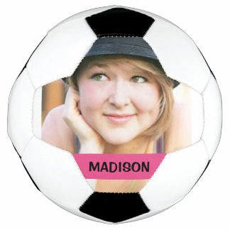 Benutzerdefiniertes Foto und rosa Streifen Fußball
