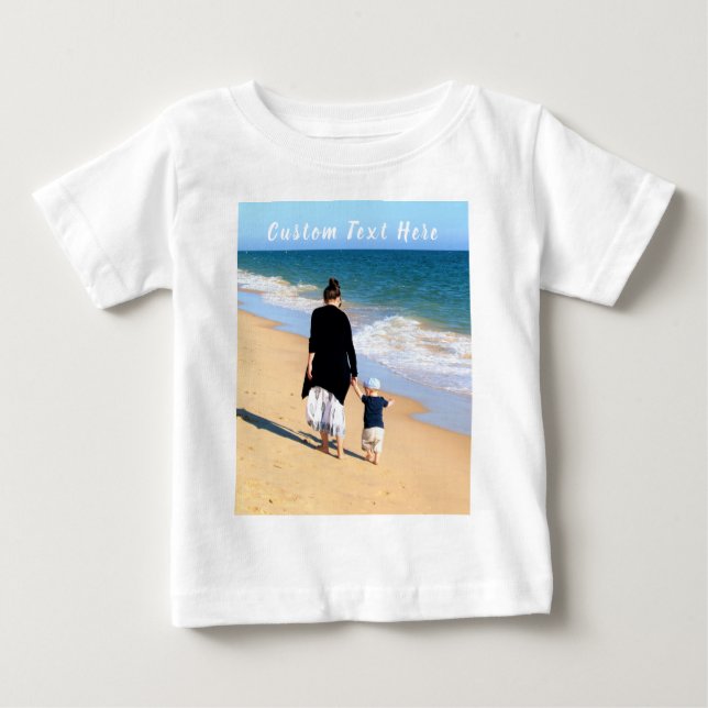 Benutzerdefiniertes Foto und Text Baby T - Shirt I (Vorderseite)