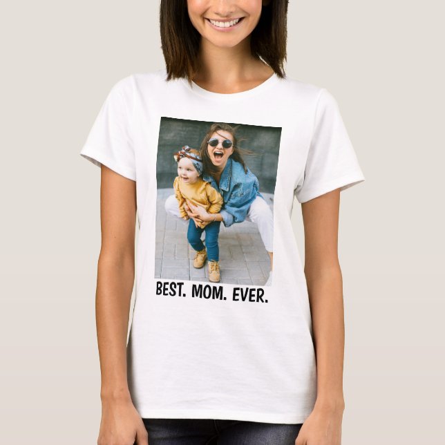 Benutzerdefiniertes Foto und Text - Beste Mama für T-Shirt (Vorderseite)