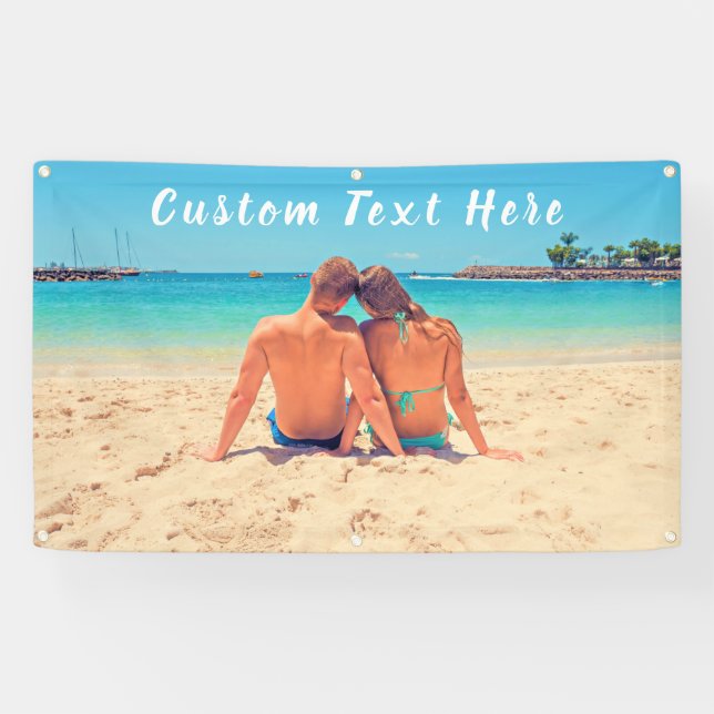 Benutzerdefiniertes Foto und Text - Eigenes Design Banner (Horizontal)
